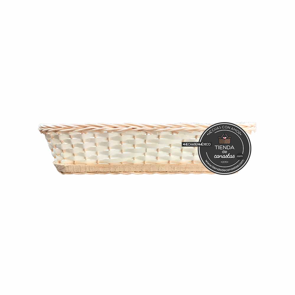 Charola Conejera Rectangular de Mimbre Lado en Tienda de Canastas