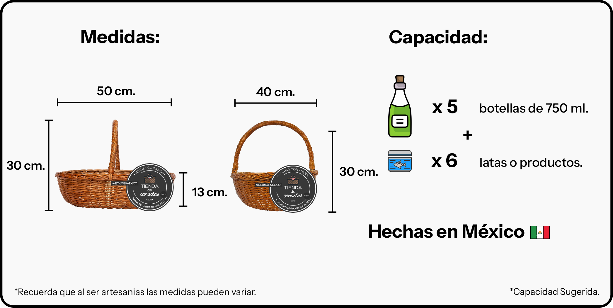 Medidas Canasta Shell Portuguesa Mediana x Tienda de Canastas