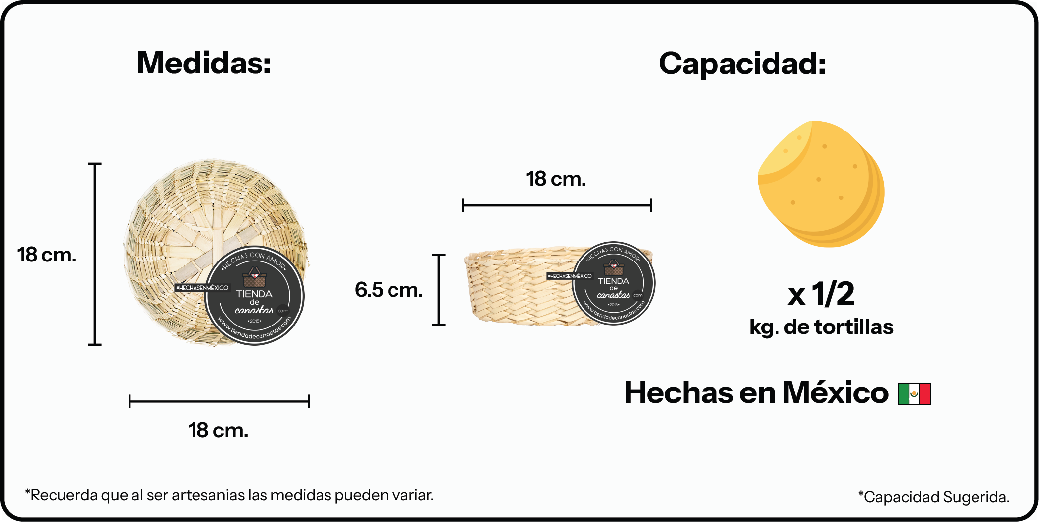 Medidas Plato de Palma Natural x Tienda de Canastas