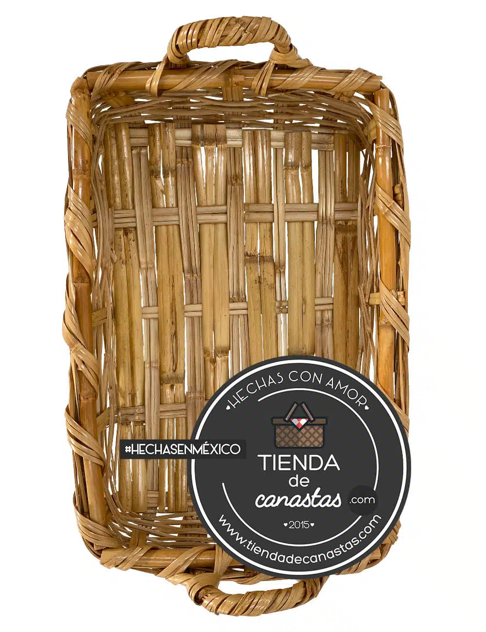 Charola Reforzada de Carrizo Horneada Grande x Tienda de Canastas