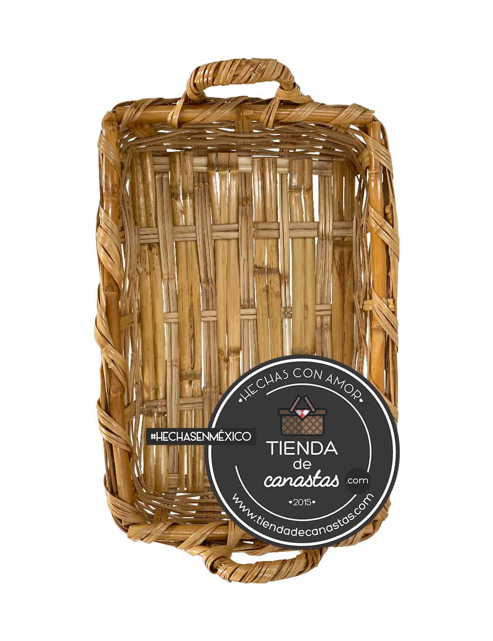 Charola Reforzada de Carrizo Horneada Mediana x Tienda de Canastas