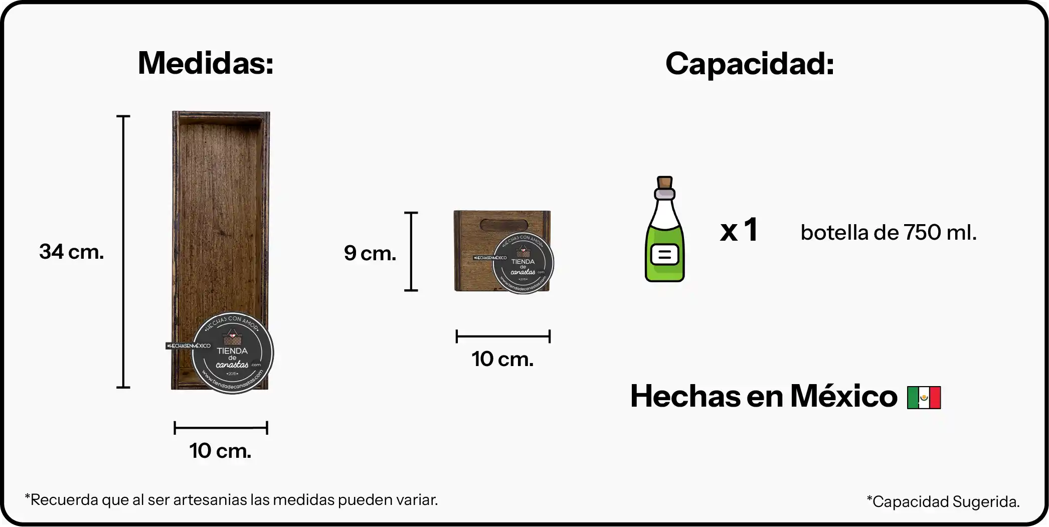 Medidas Botellera Braun x Tienda de Canastas