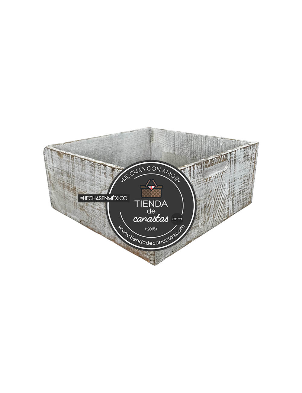 Caja Rústica Cuadrada Grande x Tienda de Canastas