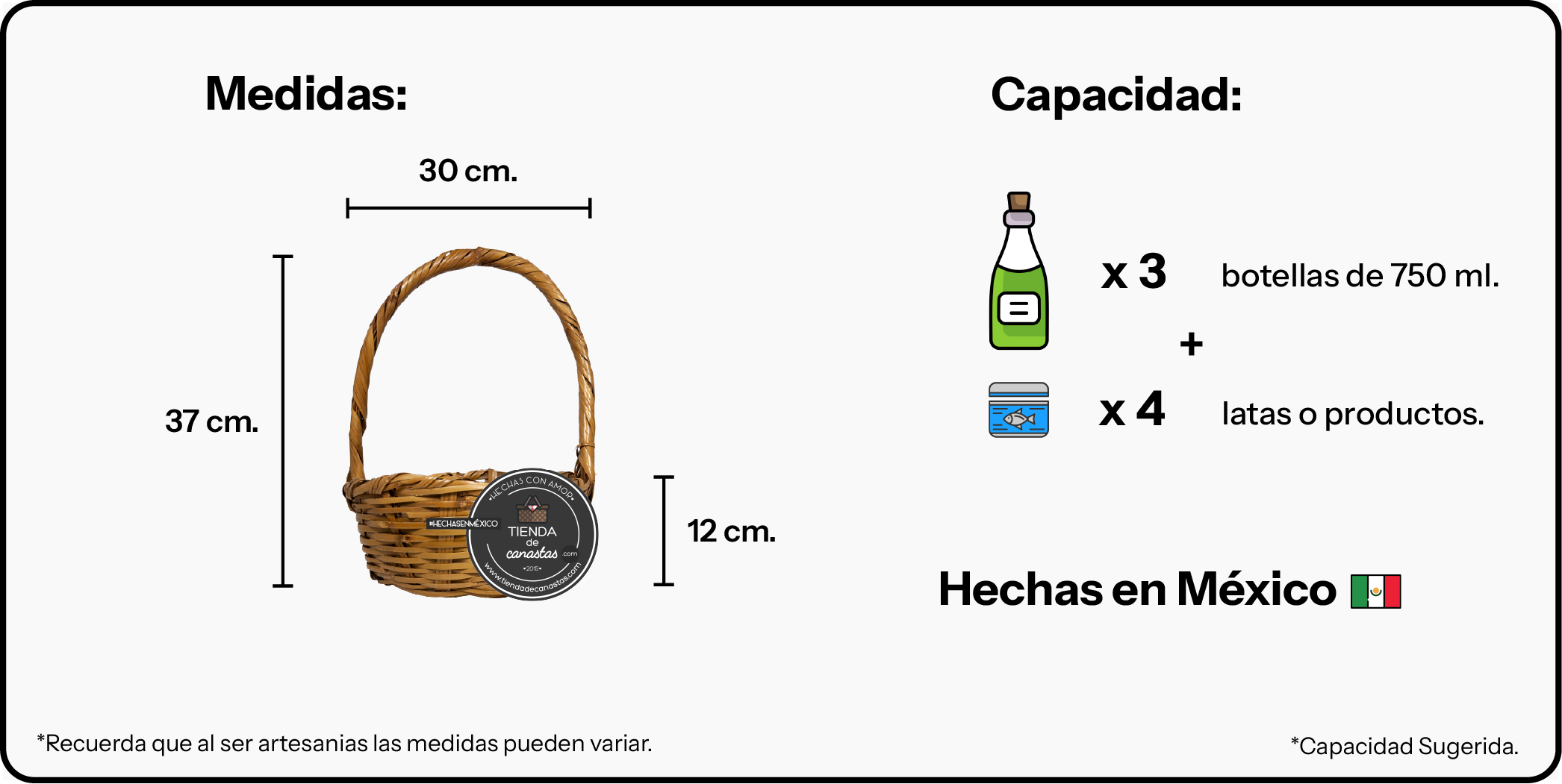 Medidas Canasta Orange Grande x Tienda de Canastas
